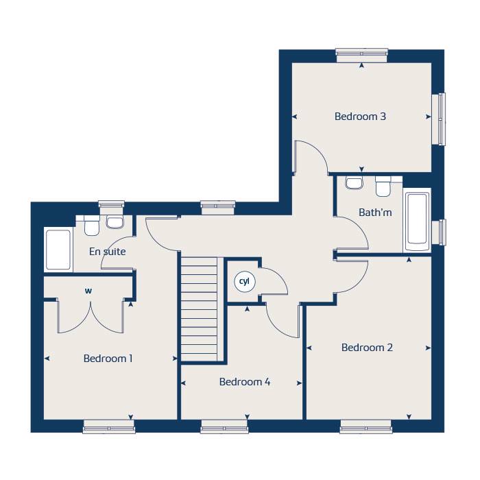 First floor floorplan of The Shearwater at Emery Gardens
